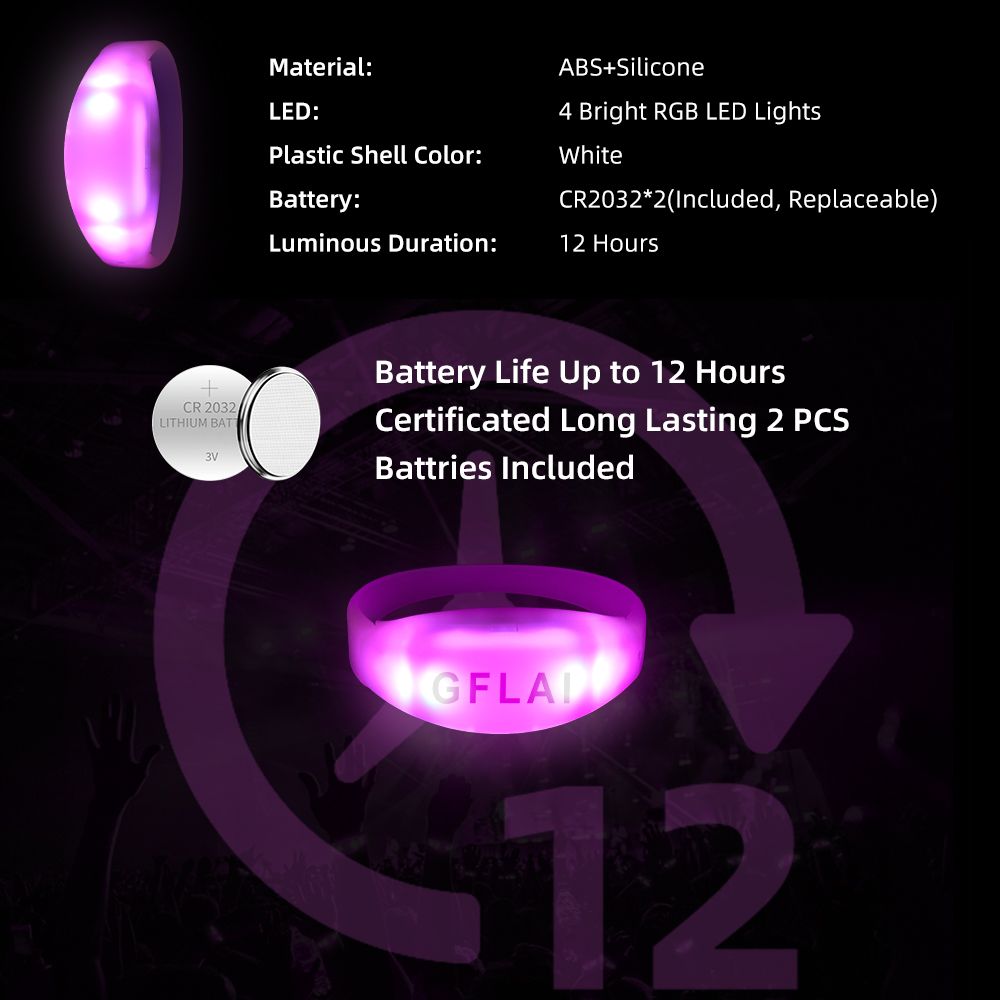Interactive LED Wristbands – Sync with Music and Light Shows for Parties, Concerts, and Events